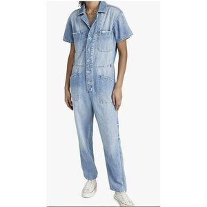 Pistola Denim Jumpsuit Grover Short Sleeve Jean One Piece Size Large NWT